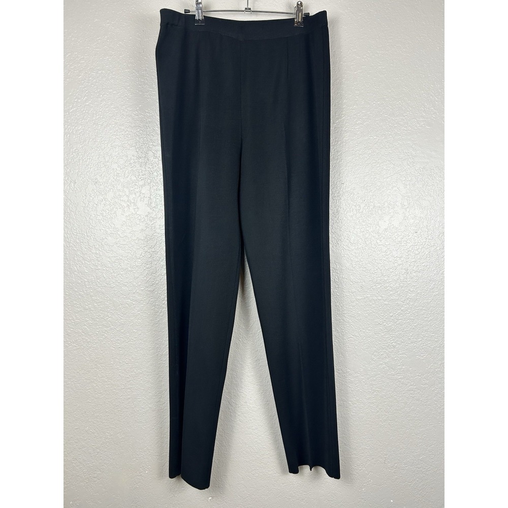 Ming‎ Wang Straight Leg Stretch Knit Pants Career Work Minimalist Comfort Large